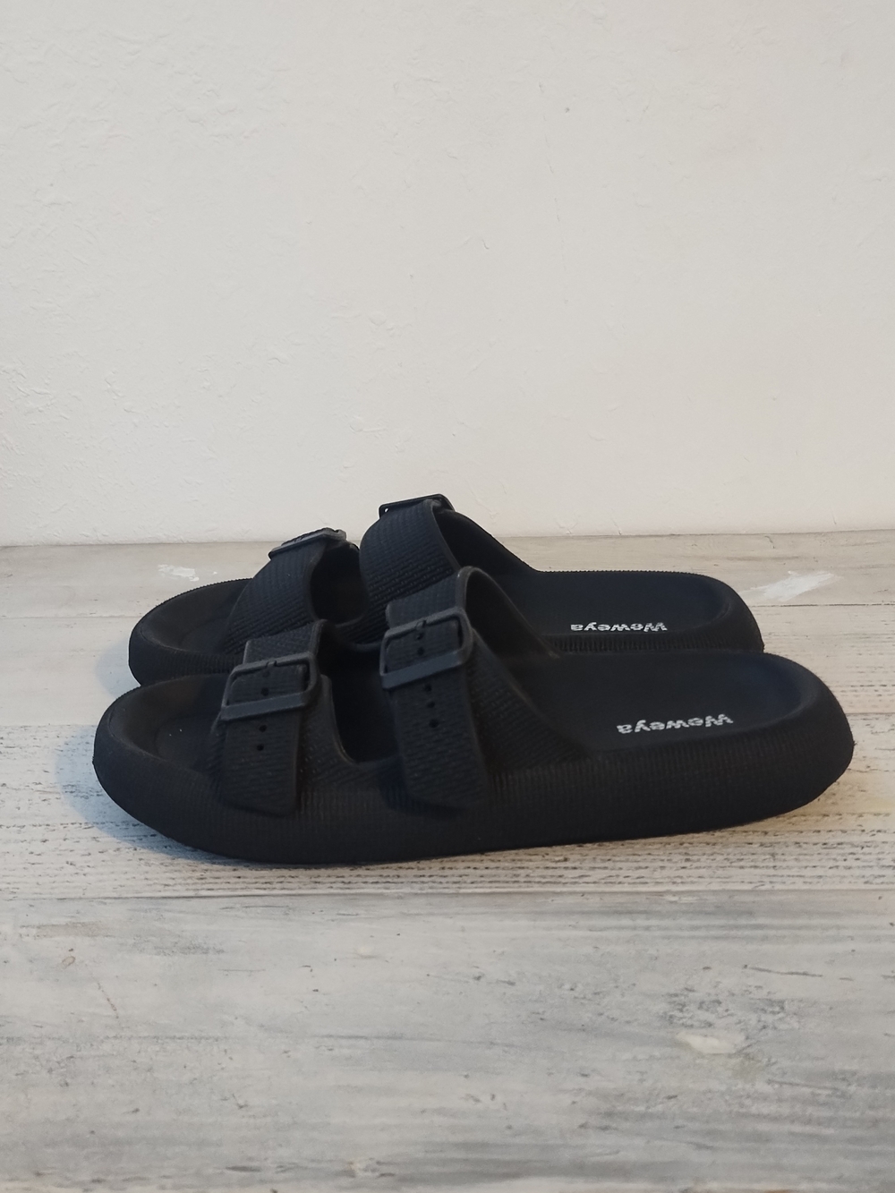 Weweya Cloud Sandals for  Men - Pillow Slippers - Double Buckle Adjusta size 9
